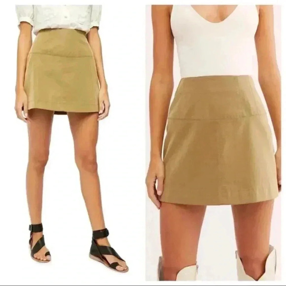 Free People Days In The Sun Faux Suede Mini Skirt - Picture 2 of 3
